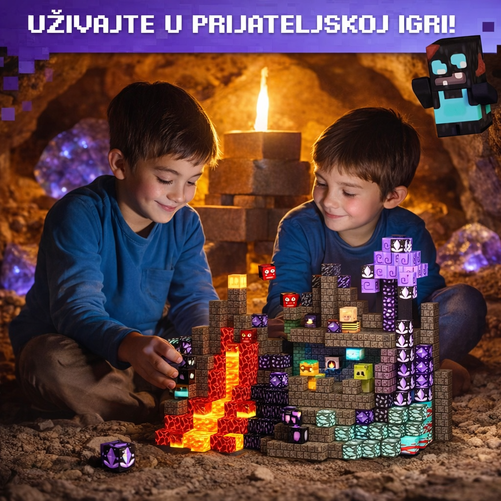 Magnetne 3D kocke za gradnju kao u Minecraft-u