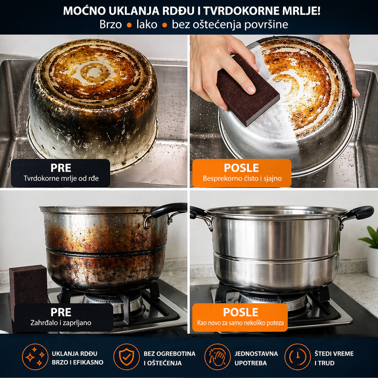 Nano Karbonsko Silikonski Sunđeri (Set od 4 komada)