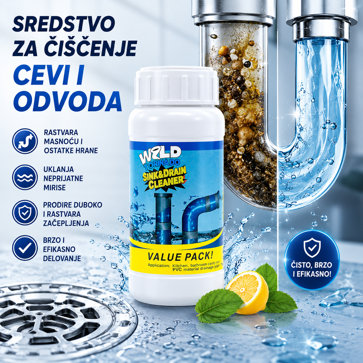 Sredstvo za otpušavanje odvoda