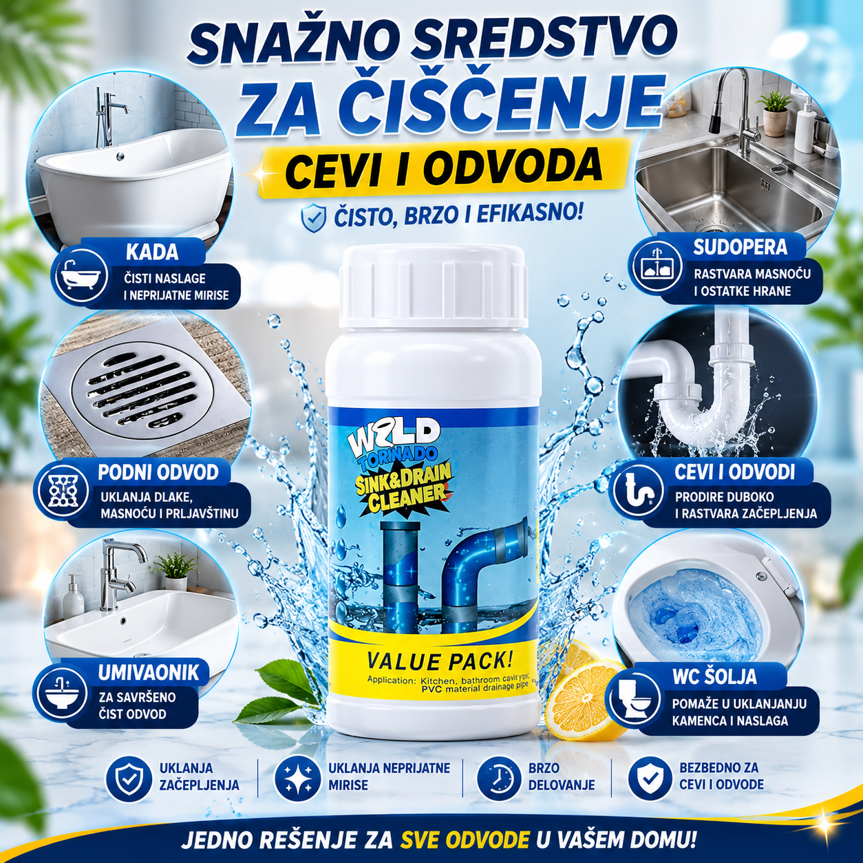 Sredstvo za otpušavanje odvoda