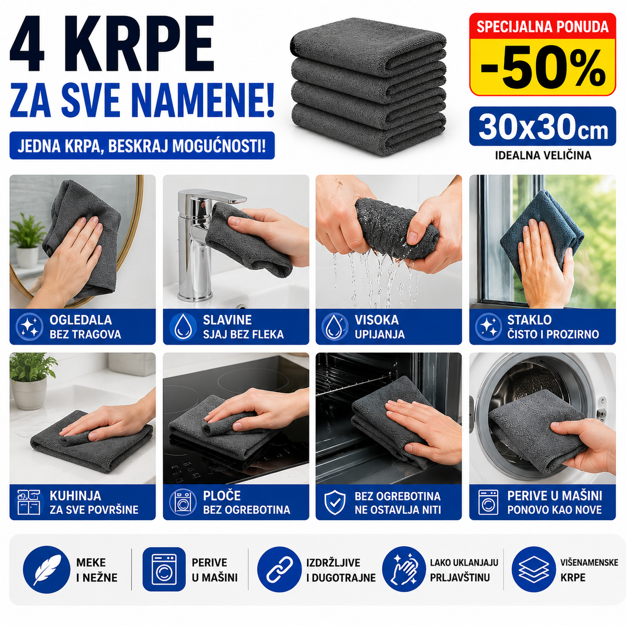 Krpe Od Mikrofibera (set od 4 komada)