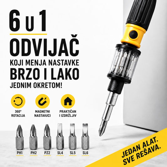 Magnetni Višenamenski Šrafciger 6u1